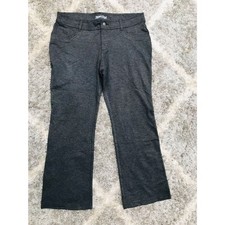 Faded Glory Womens Bootcut Pants Gray Marled Pockets Stretch Knit Petites 18P