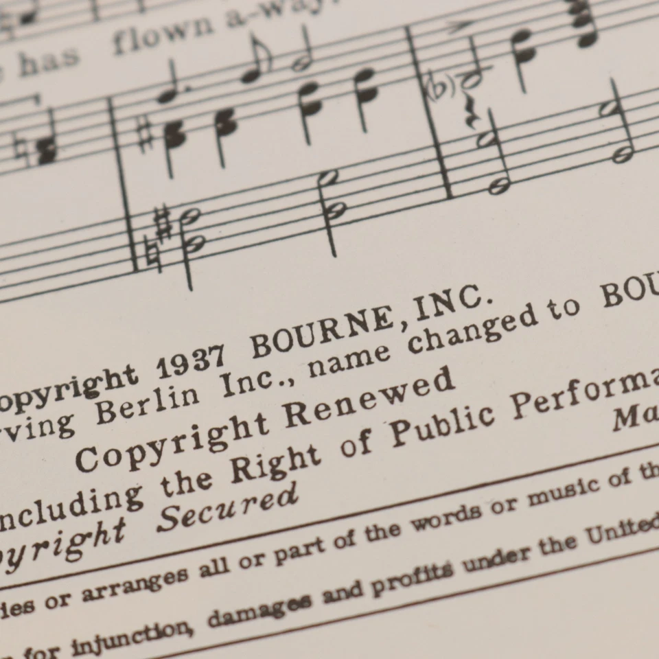 Partituras de voz de piano de película Allie Wrubel Lo que el viento se llevó 1937 Bourne Music Foto 4 de 4