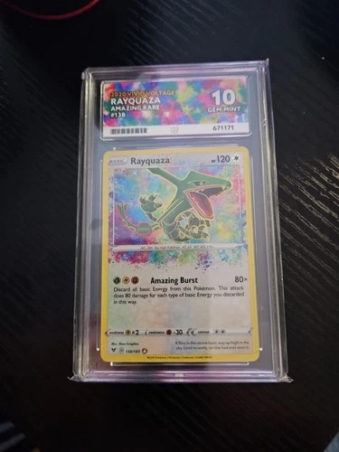 Pokémon TCG Rayquaza Vivid Voltage 138/185 Holo Amazing Rare ACE 10 Gem Mint