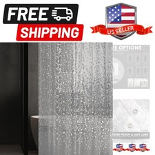 3D Pebble Pattern Waterproof Shower Curtain Liner EVA Shower Curtain with 3 B...