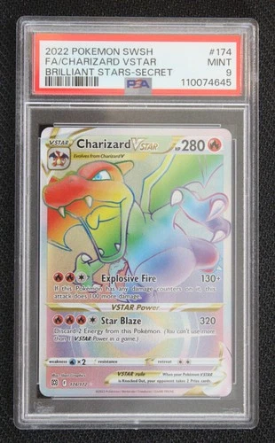 2022 Pokemon SWSH FA/Charizard VSTAR Brilliant Stars - Secret PSA 9