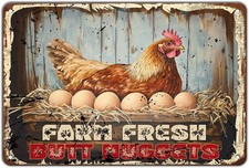Chicken Coop Funny Tin Metal Signs Home D cor 8x12 Chicken Farm Rooster Yard Vin