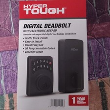 Hyper Tough Digital Deadbolt Keyless Backlit Keypad Auto Lock Matte Black