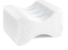 Knee Leg Pillow For Sleeping Cushion Support Between Legs Rest Memory Foam white
