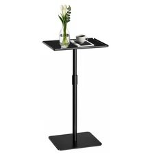 Height Adjustable C Shaped End Table,Metal Sofa Side Table,Small TV Tray Tabl...