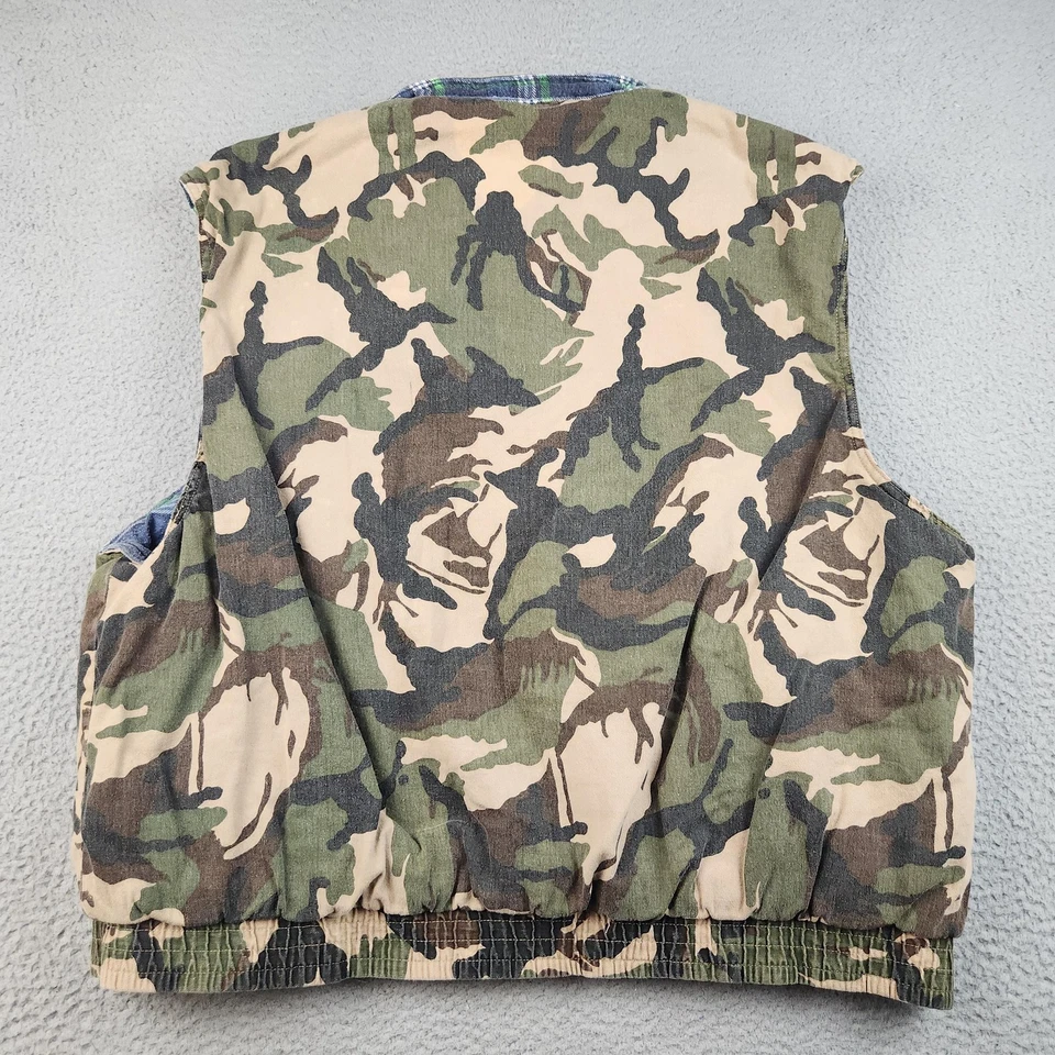 Mens 2XL Camo Camouflage Hunting Outdoor Multi Pocket Flannel Lined Zip Vest - Image 2 of 4