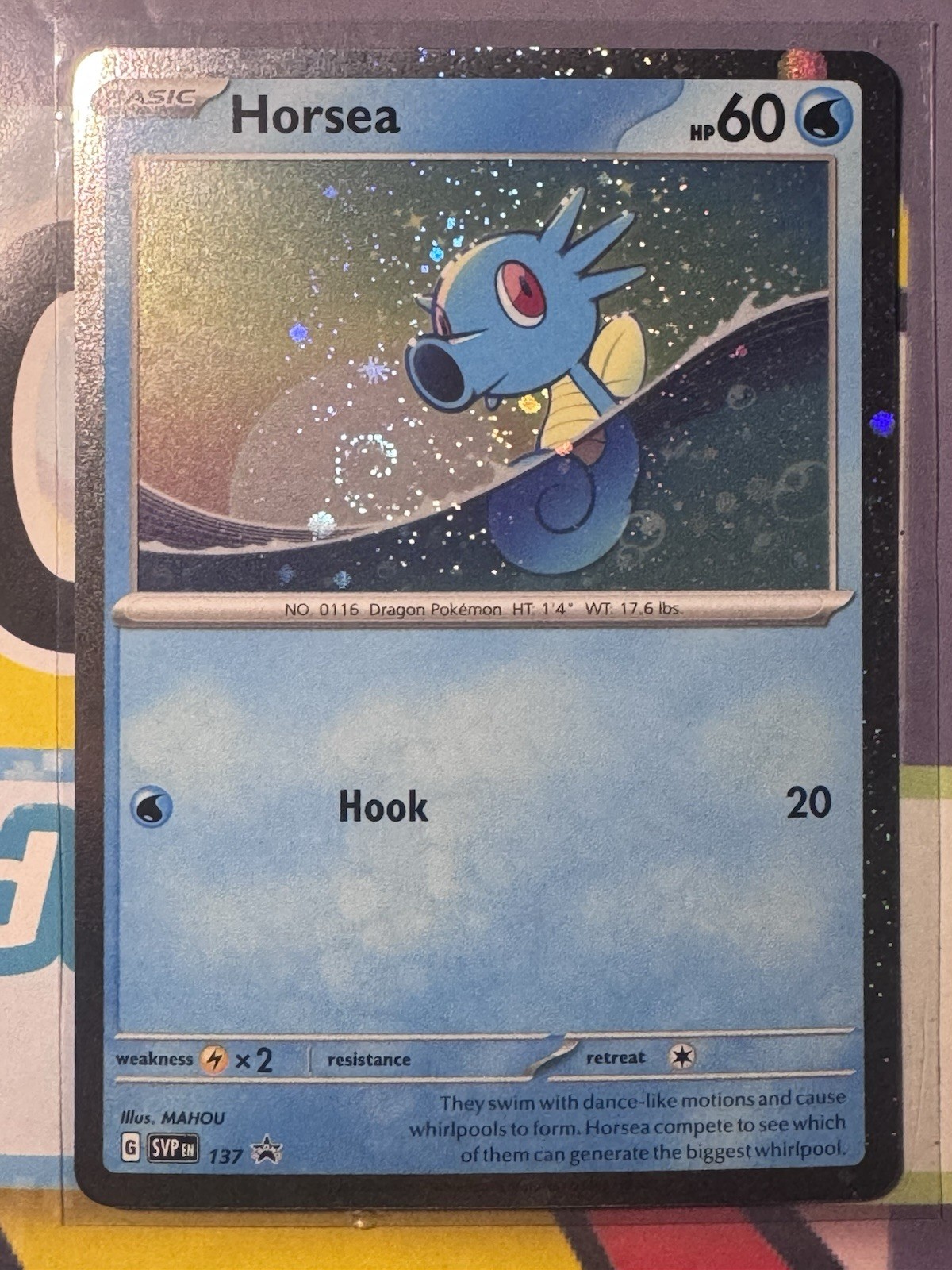 2024 Pokemon Horsea 137 | Scarlet & Violet Promo Cards Cosmo Holo Card