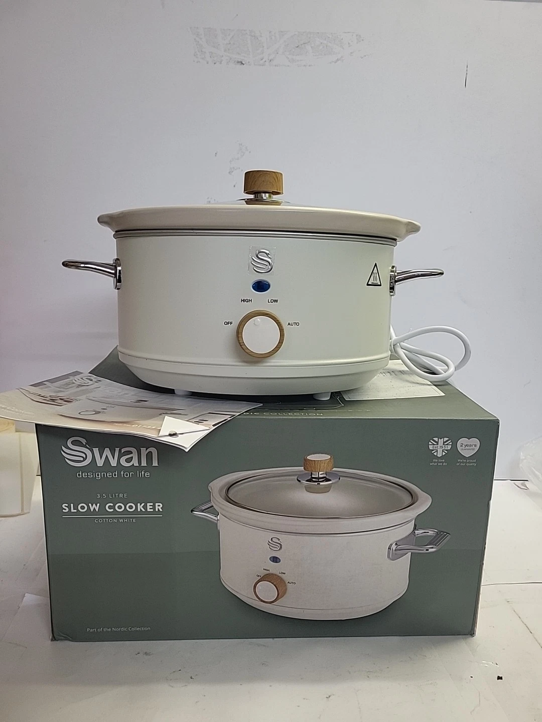 Swan Nordic 3.5L Slow Cooker Nordic White REF R178