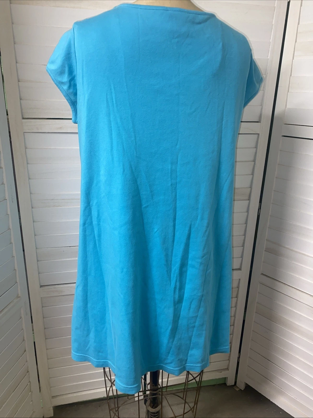 VETEMENTS Abito Bechamel copricostume da spiaggia donna blu teal maglia 100% cotone serigrafia M