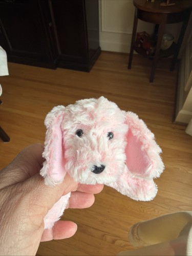 Vintage Baby Gund 5” Pink Puddles #58020 Puppy Rattle