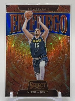 2024-25 Panini Select - En Fuego Nikola Jokić #5 Blue Prizm /75