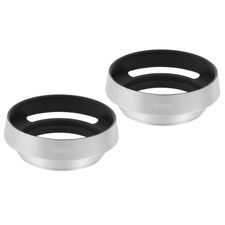 2 Pcs 46mm Lens Hood, Universal Metal Hollow Screw-in Vented Lens Hood, Silver