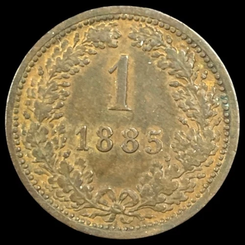 Photo of a 1885 Austria 1 Kreuzer from an eBay listing that sold on May 17, 2026