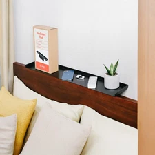 No-Screws Bed Headboard Shelf Attachment (Only for Straight headboards) - Met...