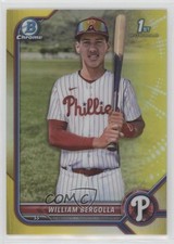2022 Bowman Chrome Prospects Yellow Refractor 55/75 William Bergolla 04cw