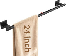 Matte Black Towel Bar, 24 Inch Towel Racks for Bathroom Wall Mounted