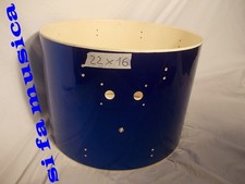 BAT DRUMS fusto in Pioppo 22" x 16” blu' elettrico con fori x grancassa batteria