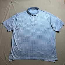 Peter Millar Shirt Men 2XL Blue Polo Summer Comfort Skulls All Over Print Golf