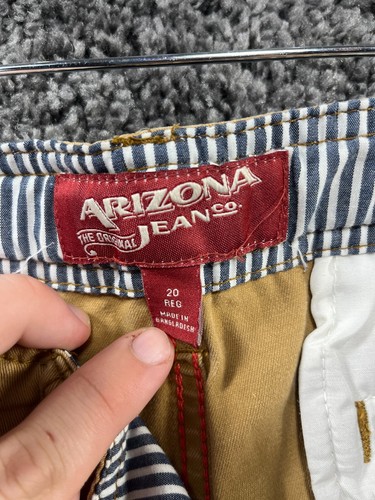 Arizona Jeans Youth Boys Shorts Size 20 Yellow Regular Chino Khaki Knee Length - Picture 2 of 9