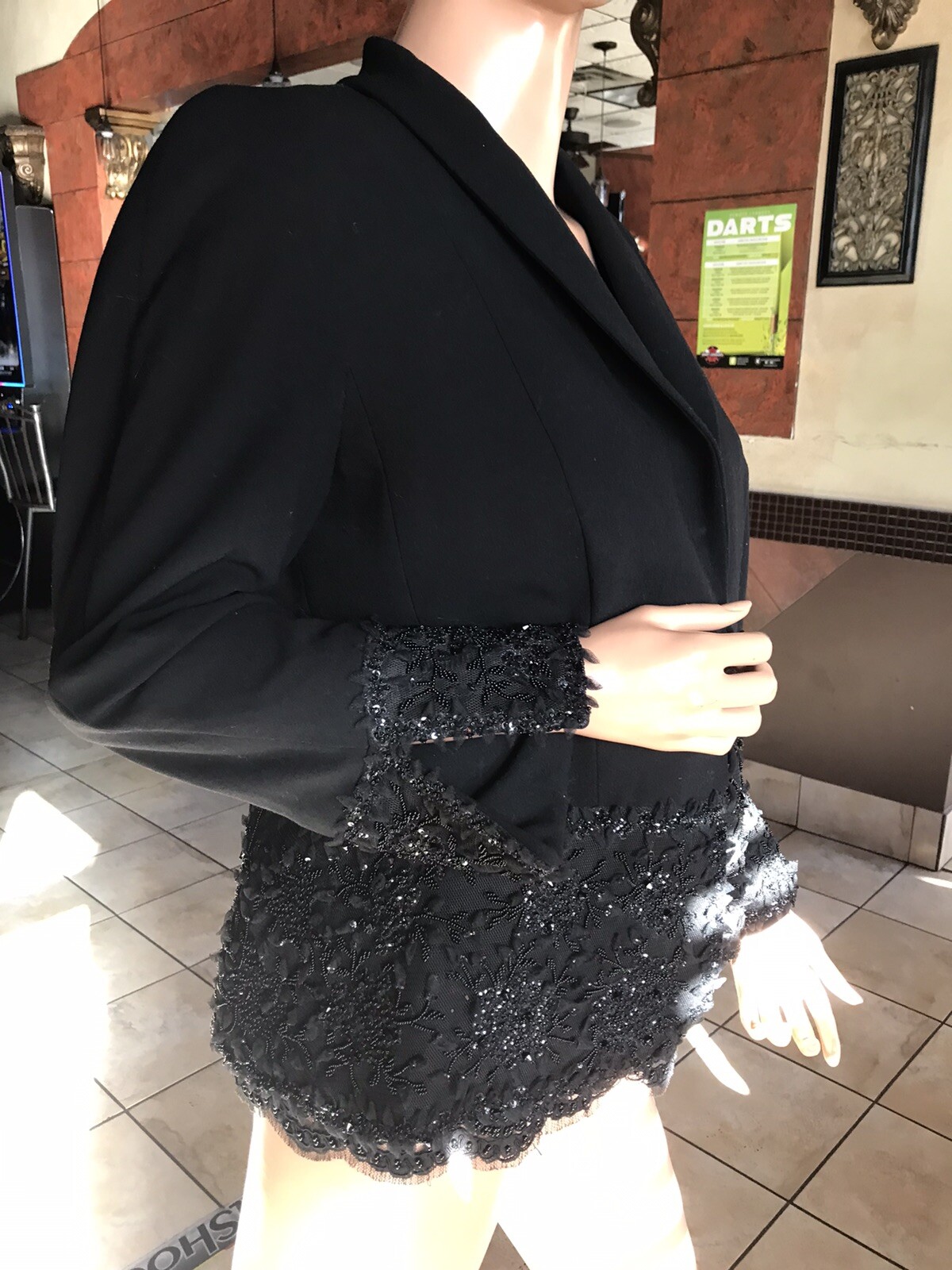 Escada Authentic Black Sequins Evening Blazer Wit… - image 2