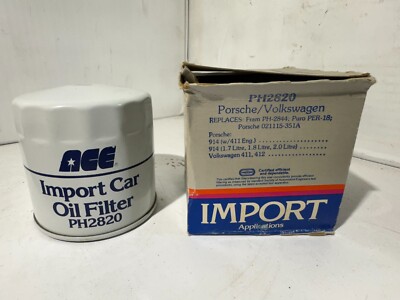 ACE PH2820 IMPORT CAR OIL FILTER WH1 3A1