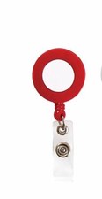 New  Staples Retractable Name Badge Holder, Red, 25/Pack