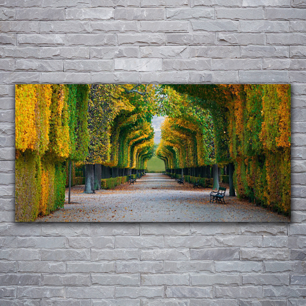 Impression sur toile grand format 120x60 d'un jardin en automne