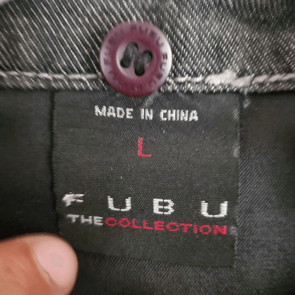 Chaqueta de Jean Y2K Fubu The Collection Para Mujer Manga Larga Negra Cremallera Completa L Foto 3 de 4