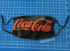 Mund Nase Maske Schwarz Rot, Coca Cola - Stoff waschbar und verstellbar