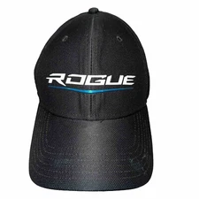 Callaway Rogue in white Letters, bright blue strip on Black Hat Cap Hook Loop