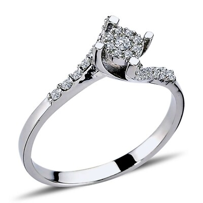 Diamant Solitär Ring 0,30 Carat Effect Verlobungsring Antragsring Weißgold