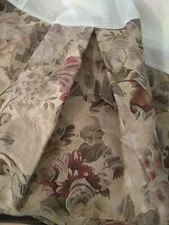 Vintage Dan River Brown Floral King Bed Skirt