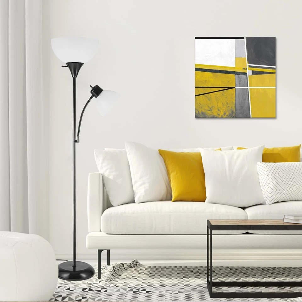 Globe Electric 67135 72" Lámpara de Pie Antorcha + Luz de Lectura Ajustable, Mate  Foto 3 de 4