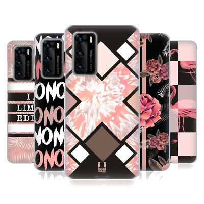 HEAD CASE DESIGNS BLACK & PINK SOFT GEL CASE FOR HUAWEI PHONES 4