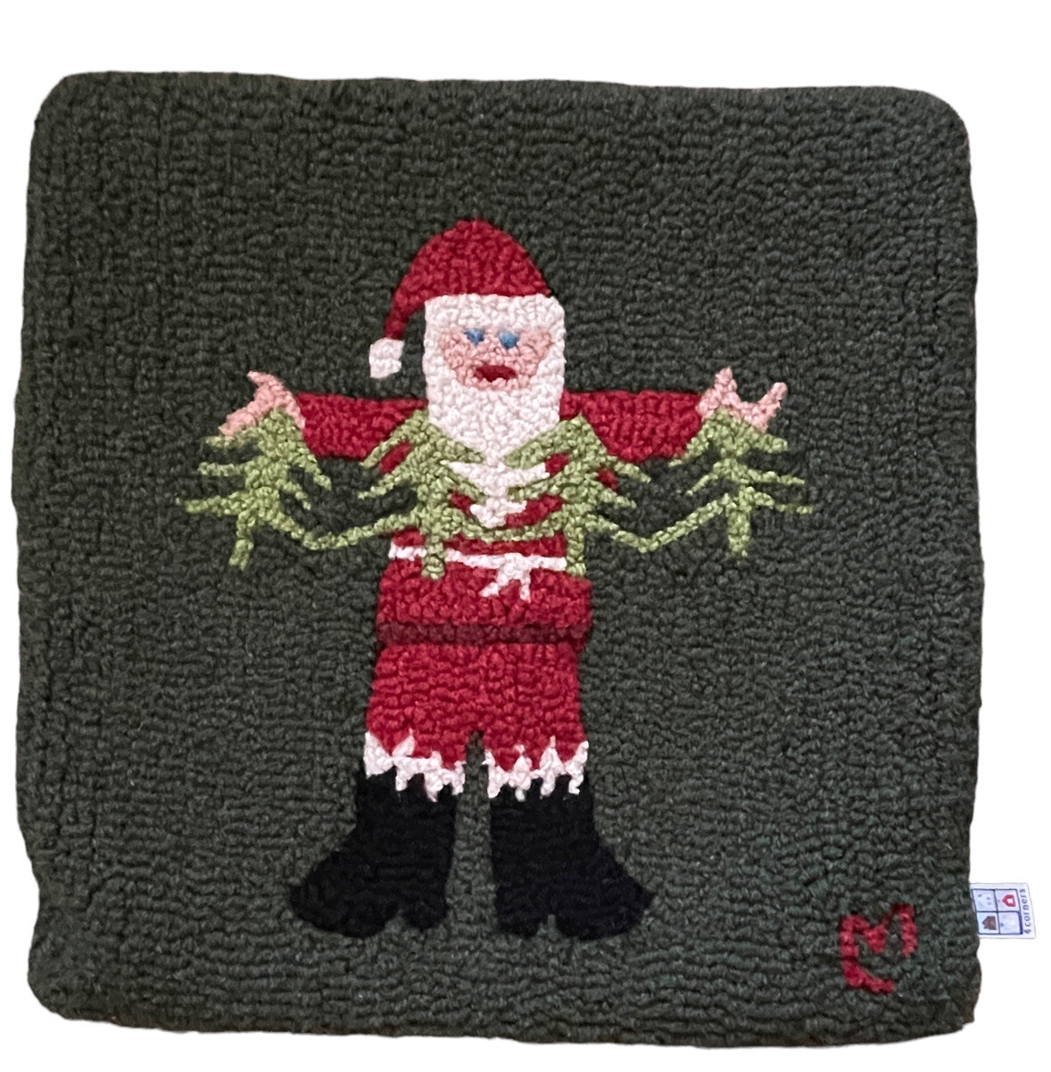 Laura Megroz Chandler 4 Corners Santa Christmas Throw Pillow Cover