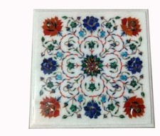 12" Marble Table Top Handmade floral carnelian Inlay Home Decor
