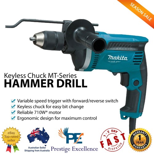 Makita M8101KG 240V 710W 16mm Variable Speed Keyless Chuck Hammer Drill