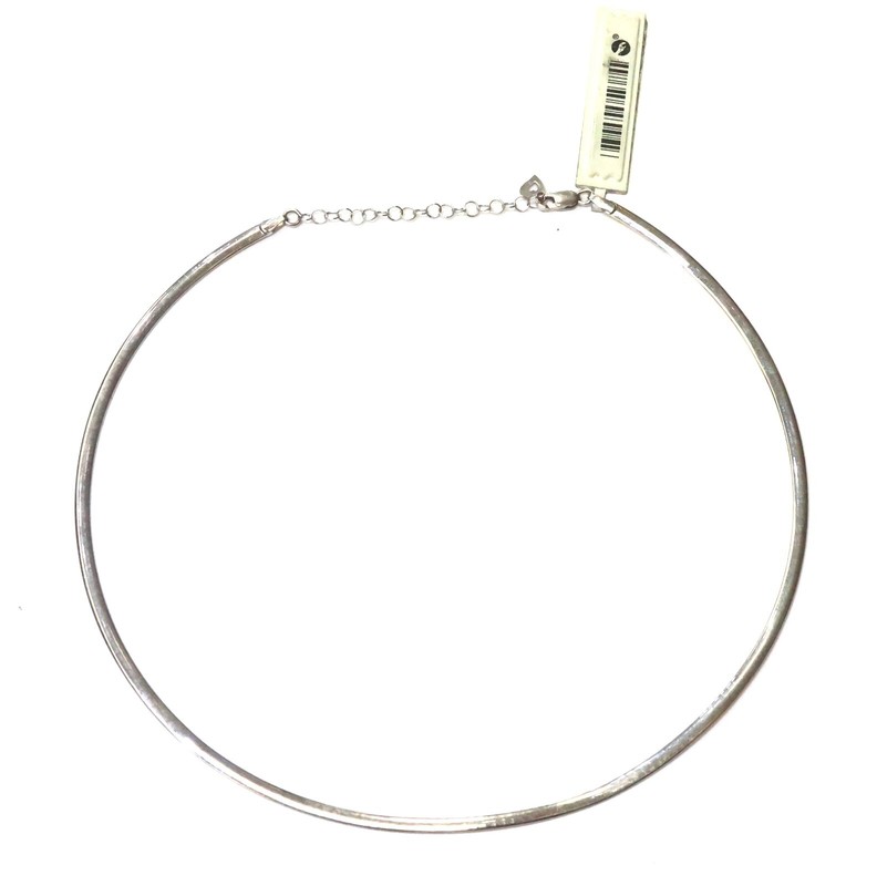 14k white yellow gold 3mm domed omega Necklace 15.1g extender 16" 18" Reversible