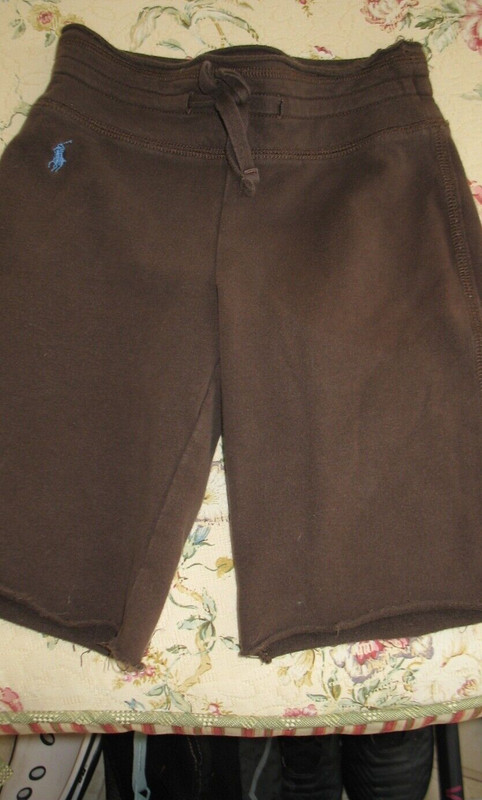 Girls Size 4/4T Ralph Lauren Polo Knited Bermuda Shorts BROWN Blue Pony Logo