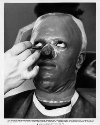 Singer and actor Michael Jackson in makeup for his role as the Scar Old Photo