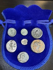Ancient Greek Collection of Bronze & Silver Coins - See Pictures and Description