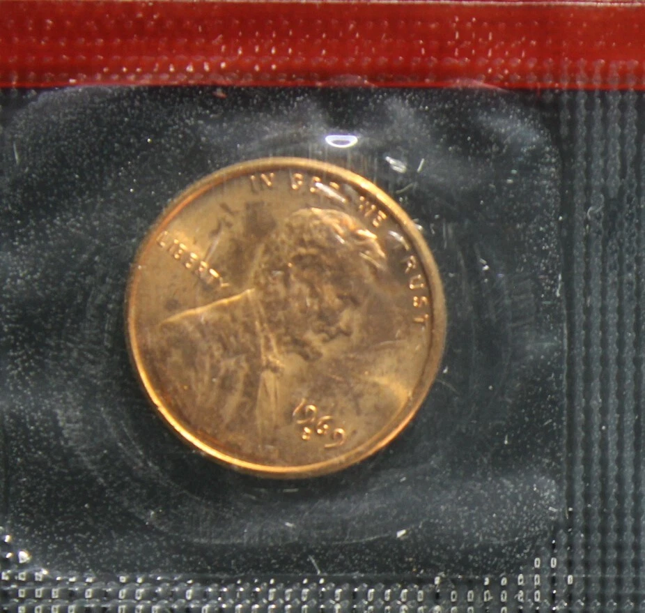 1969 D Lincoln 1C UNC Multiple Errors Obv & Rev: DDO-Misplaced D Mint Mark-No FG - Image 3 of 4