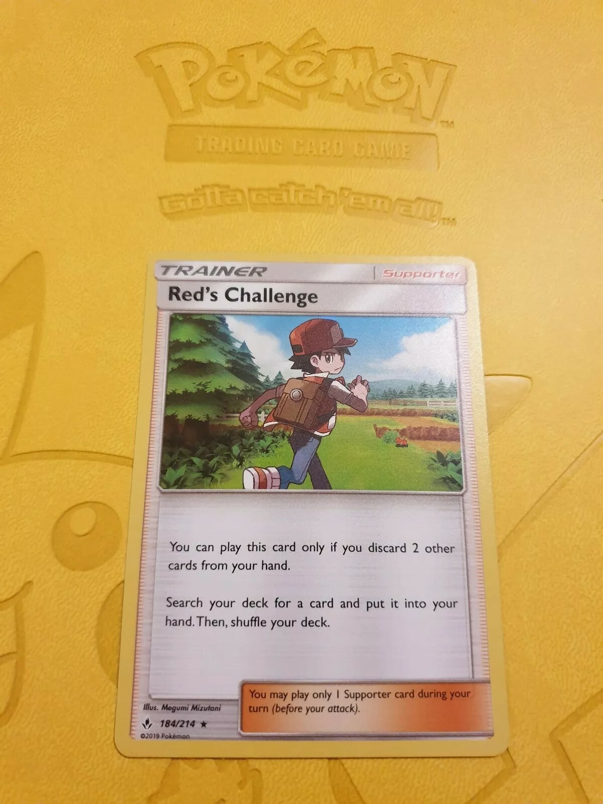 Red’s Challenge Holo 184/214 Rare Trainer Unbroken Bonds Pokemon Card