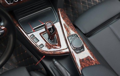 Wood Grain Gear Shift Frame Trim Central Console For BMW F30 F32