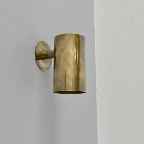 Mid Century Italian Wall Sconce Antique Brass Cylinder Focus Apparatus Lighting