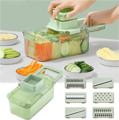 Round Vegetable Chopper with Container Food Chopper Carrot Grater Kitchen Gadget