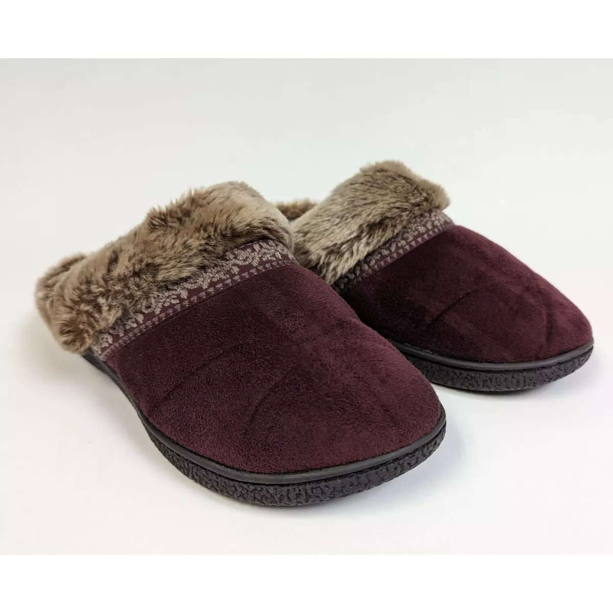 Womens clearance burgundy slippers