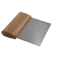 Dough Scraper With Real Wood Handle And Stainless Steel Blade - Medium Size