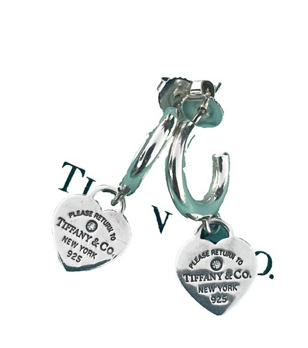Tiffany & Co Sterling Silver 1837 34mm Large Hoop Earrings in Box