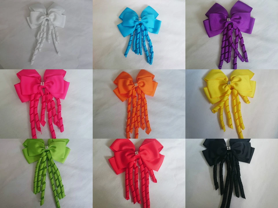 Bow hair Clips pin Diamond alligator Diamante Clip with long tails  - Image 4 of 4